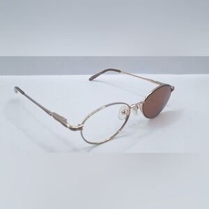 JSJ Marigold Brown Gold Oval Sunglasses Frames Only